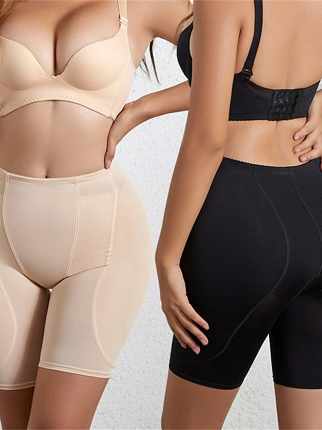 Women's Shapewear With Hip Pads Pure Color Sport Casual Comfort Home Daily Gyms Nylon Breathable Summer Spring Black Beige 1 Women's Shapewear With Hip Pads Pure Color Sport Casual Comfort Home Daily Gyms Nylon Breathable Summer Spring Black Beige