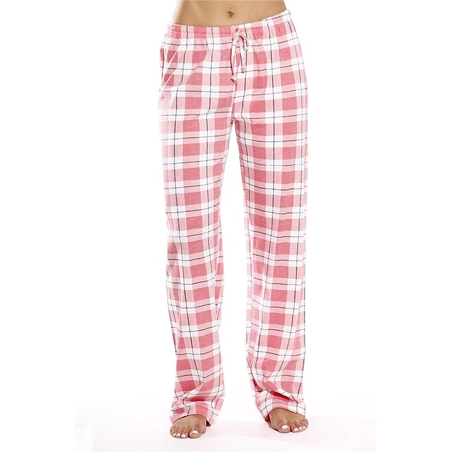 Women's Christmas Cotton Jersey Women Plaid Pajama Pants Sleepwear 2 Women's Christmas Cotton Jersey Women Plaid Pajama Pants Sleepwear - Image 2