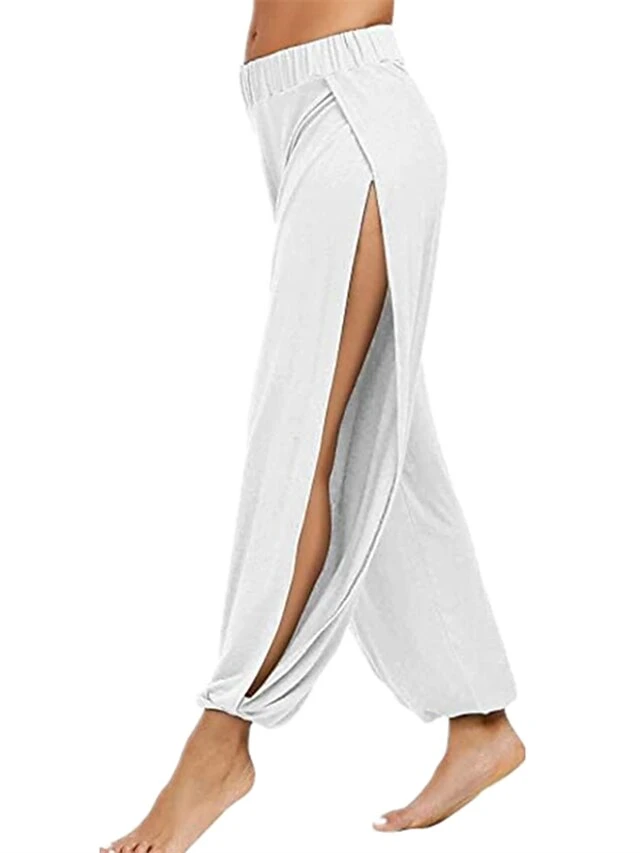 Women's Loungewear Bottom Nighty 1 PCS Pure Color Simple Fashion Comfort Home Daily Vacation Polyester Breathable Gift Long Pant Sporty Elastic Waist Spring Summer Green White / Hole / Hole 4 Women's Loungewear Bottom Nighty 1 PCS Pure Color Simple Fashion Comfort Home Daily Vacation Polyester Breathable Gift Long Pant Sporty Elastic Waist Spring Summer Green White / Hole / Hole - Image 4