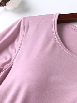 Women's Modal Pajamas Sets With Chest Pads Pure Color Casual Comfort Home Bed Modal Breathable Crew Neck Long Sleeve T Shirt Tee Pant Elastic Waist Fall Winter Black White -Deals The Sexy Bra Store tdulrj1696841774652