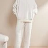 Women's Loungewear Sets 2 Pieces Pure Color Fashion Casual Comfort Street Daily Date Polyester Warm Crew Neck Long Sleeve Pant Fall Winter White Yellow