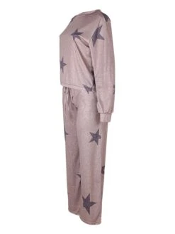 Women's Pajamas Sets Dress Nighty 2 Pieces Star Comfort Home Daily Polyester Breathable Crew Neck Long Sleeve Adjustable Belt Included Winter Fall Light Brown Brown / Drawstring / Pjs -Deals The Sexy Bra Store tirbqg1620208329428