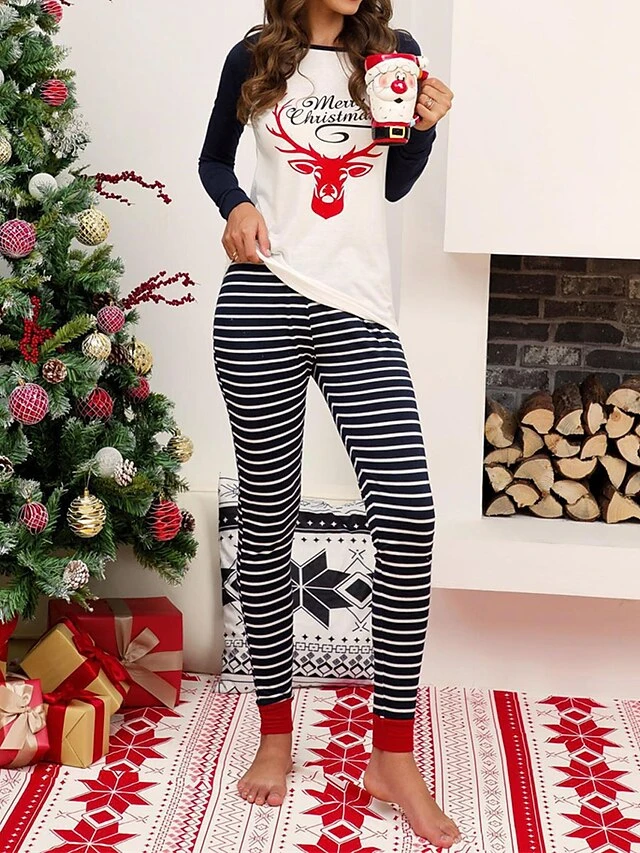Women's Loungewear Sets Letter Elk Fashion Comfort Soft Xmas Home Christmas Daily Polyester Breathable Crew Neck Long Sleeve Pullover Pant Fall Winter Black Red 15 Women's Loungewear Sets Letter Elk Fashion Comfort Soft Xmas Home Christmas Daily Polyester Breathable Crew Neck Long Sleeve Pullover Pant Fall Winter Black Red - Image 15