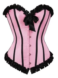 Corset Women's Corsets Halloween Wedding Party Party & Evening Club Black White Pink Comfortable Overbust Corset Hook & Eye Lace Up Backless Tummy Control Push Up Stripe All Seasons -Deals The Sexy Bra Store tjtklx1640852406181