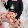 Women's Christmas Loungewear Sets Letter Santa Claus Fashion Comfort Soft Home Xmas Daily Polyester Breathable Crew Neck Long Sleeve T Shirt Tee Pant Fall Winter 90004