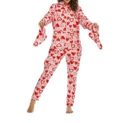 Women's Pajamas Jumpsuit Heart Warm Fashion Casual Home Xmas Daily Bed Polyester Breathable Hoodie Long Sleeve Pocket Fall Winter Pink 12 Women's Pajamas Jumpsuit Heart Warm Fashion Casual Home Xmas Daily Bed Polyester Breathable Hoodie Long Sleeve Pocket Fall Winter Pink -Deals The Sexy Bra Store tkqidx1692348351597