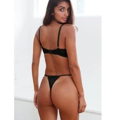 Women's Underwire Bras 3/4 Cup Pure Color Flower / Floral Hook & Eye Wedding Party Date Valentine's Day Polyester Sexy 1 Set White Black / Bra & Panty Set -Deals The Sexy Bra Store tkxfvh1642413350697