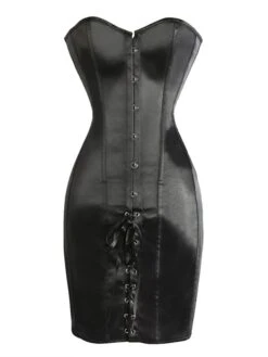 Women's Corsets Tummy Control Halloween Party & Evening Club Black Sexy Breathable Comfortable Hook & Eye Lace Up Push Up Tie Back Pure Color Fall Winter -Deals The Sexy Bra Store tnmzxi1658227905672