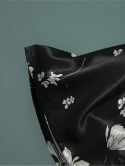 Women's Pajamas Bathrobe Robes Gown Flower Fashion Casual Comfort Home Daily Bed Satin Breathable V Wire Long Sleeve Summer Spring Black -Deals The Sexy Bra Store tnuklz1679049382669