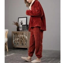 Women's Flannel Warm Pajamas Sets Nighty Pure Color Plush Fashion Comfort Home Christmas Vacation V Wire Long Sleeve Sweater Pant Elastic Waist Fall Winter Gray Purple / Lace Up 32 Women's Flannel Warm Pajamas Sets Nighty Pure Color Plush Fashion Comfort Home Christmas Vacation V Wire Long Sleeve Sweater Pant Elastic Waist Fall Winter Gray Purple / Lace Up -Deals The Sexy Bra Store toaikw1662014514726