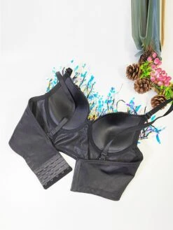 Women's Rhinestone Corset Bustier Feather Undergarments Home Daily Bed Polyester Breathable Straps Sleeveless Backless Summer Spring Black White -Deals The Sexy Bra Store toqdas1696315693020