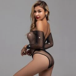 Women's Mesh Sexy Erotic Sexy Bodies Nightwear Xmas- Acrylic Christmas Solid Colored Sexy Lingerie Set Black / White / Red One-Size -Deals The Sexy Bra Store towqqy1693208691595