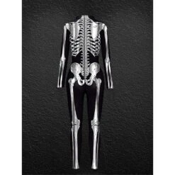 Women's Onesie Skeleton Retro Punk & Gothic Halloween Polyester Breathable Stand Collar Long Pant Fall Winter Black White 18 Women's Onesie Skeleton Retro Punk & Gothic Halloween Polyester Breathable Stand Collar Long Pant Fall Winter Black White -Deals The Sexy Bra Store trjxmj1695712988421