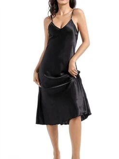 Women's Slip Lingerie Nightgown Nightshirt Dress Pure Color Simple Casual Comfort Home Daily Bed Satin Breathable Straps Sleeveless Fall Winter Black White 33 Women's Slip Lingerie Nightgown Nightshirt Dress Pure Color Simple Casual Comfort Home Daily Bed Satin Breathable Straps Sleeveless Fall Winter Black White -Deals The Sexy Bra Store ttdzkq1697074781780