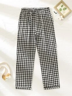 Women's Christmas Lounge Pants Grid / Plaid Simple Casual Xmas Comfort Cotton Breathable Pant Pocket Elastic Waist Fall Winter Pink Plaid Black And White Plaid -Deals The Sexy Bra Store tvkmha1695281829990