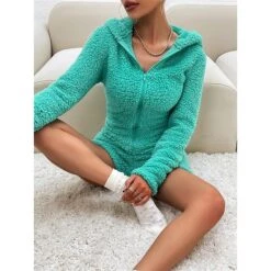 Women's Hooded Teddy Romper Pajamas Solid Warm Fashion Simple Street Daily Vacation Hoodie Long Sleeve Fall Winter Black Purple 30 Women's Hooded Teddy Romper Pajamas Solid Warm Fashion Simple Street Daily Vacation Hoodie Long Sleeve Fall Winter Black Purple -Deals The Sexy Bra Store tyazfg1695798626327