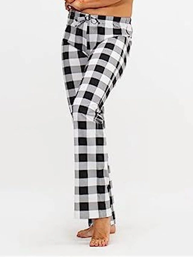 Women's Pajama Pants Christmas Grid / Plaid Simple Casual Soft Home Polyester Warm Breathable Pant Elastic Waist Fall Winter White Pink 10 Women's Pajama Pants Christmas Grid / Plaid Simple Casual Soft Home Polyester Warm Breathable Pant Elastic Waist Fall Winter White Pink - Image 10