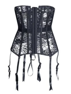 Corset Women's Corsets Corset Tops Party & Evening Valentine's Day Club Black Sexy Breathable Underbust Corset Hook & Eye Lace Up Lace Backless Tummy Control Lace Flower All Seasons