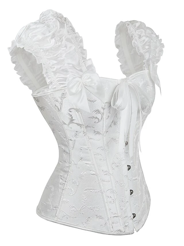 Corset Women's Corsets Halloween Prom Wedding Party Birthday Party Black White Comfortable Overbust Corset Hook & Eye Lace Up Backless Tummy Control Push Up Pure Color All Seasons 6 Corset Women's Corsets Halloween Prom Wedding Party Birthday Party Black White Comfortable Overbust Corset Hook & Eye Lace Up Backless Tummy Control Push Up Pure Color All Seasons - Image 6