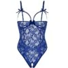 Women'S Exotic Costumes Women Sexy Lace Transparent Bodysuits Erotic Lingerie Open Crotch Porn Underwear Blue