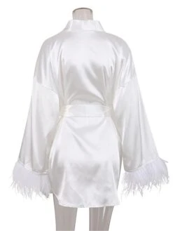 Women's Pajamas Bathrobe Robes Gown Pure Color Simple Casual Comfort Wedding Party Satin Breathable V Wire Long Sleeve Feather Fall Winter Black White 25 Women's Pajamas Bathrobe Robes Gown Pure Color Simple Casual Comfort Wedding Party Satin Breathable V Wire Long Sleeve Feather Fall Winter Black White -Deals The Sexy Bra Store udzxzl1692861964666