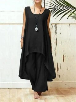 Women's Loungewear Sets Pure Color Casual Comfort Oversized Home Daily Vacation Polyester Breathable Crew Neck Sleeveless Pant Summer Spring Black Army Green 13 Women's Loungewear Sets Pure Color Casual Comfort Oversized Home Daily Vacation Polyester Breathable Crew Neck Sleeveless Pant Summer Spring Black Army Green -Deals The Sexy Bra Store uhecsm1680599039681