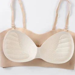 Women's Wireless Bras Padded Bras Adjustable Strapless Bras 3/4 Cup V Neck Breathable Push Up Invisible Pure Color Front Closure Date Valentine's Day Casual Daily Nylon 1PC White Black / 1 PC -Deals The Sexy Bra Store uimynr1658916743500