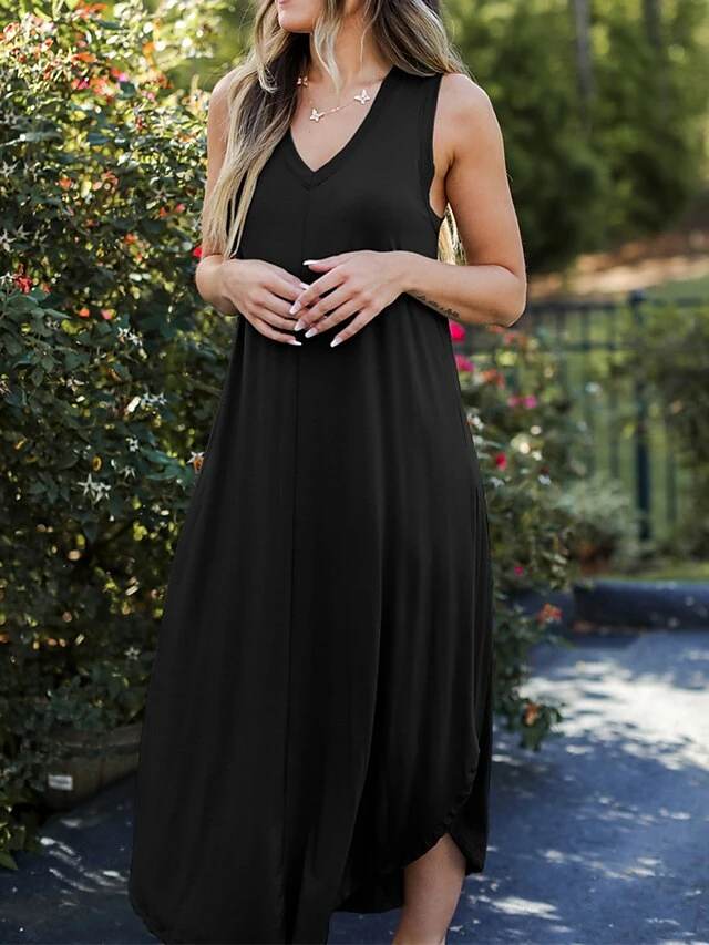 Women's Pajamas Nightgown Nightshirt Dress Pure Color Basic Casual Comfort Home Daily Bed Rayon Breathable V Wire Sleeveless Spring Summer Black Light Green 11 Women's Pajamas Nightgown Nightshirt Dress Pure Color Basic Casual Comfort Home Daily Bed Rayon Breathable V Wire Sleeveless Spring Summer Black Light Green - Image 11