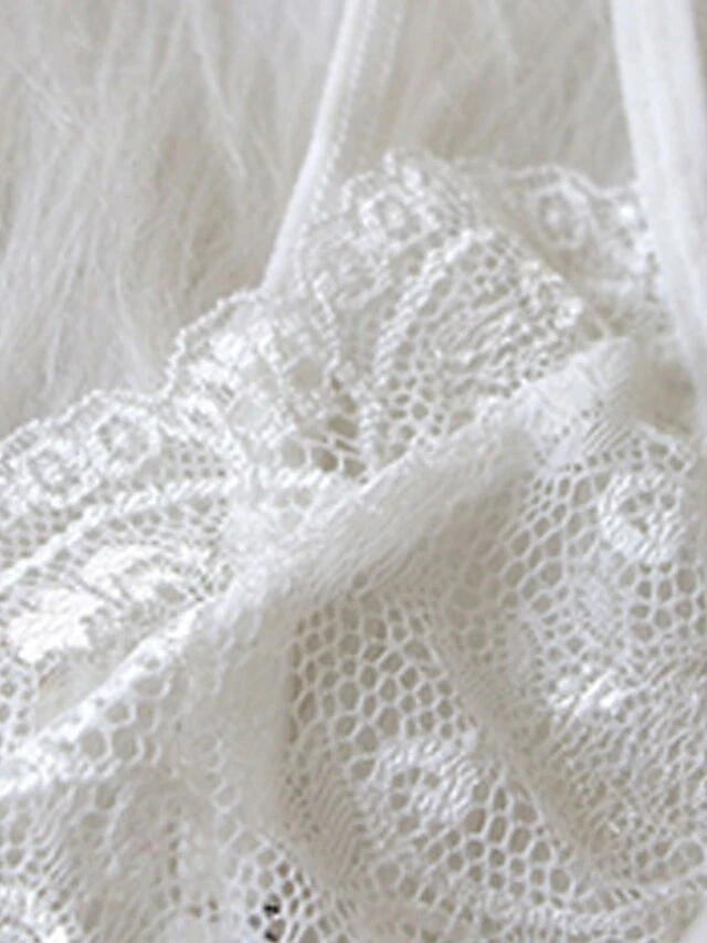 Women's Lace Bras Double Strap Sheer Bras 3/4 Cup V Neck Breathable Lace Pure Color Hook & Eye Date Valentine's Day Casual Daily Nylon Sexy 1 Set Black 4 Women's Lace Bras Double Strap Sheer Bras 3/4 Cup V Neck Breathable Lace Pure Color Hook & Eye Date Valentine's Day Casual Daily Nylon Sexy 1 Set Black - Image 4