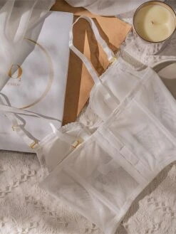 Women's Corstes Top Flower Undergarments Home Bed Date Polyester Breathable Straps Sleeveless Backless Embroidery Summer Spring Black White -Deals The Sexy Bra Store umsqbf1697161990085