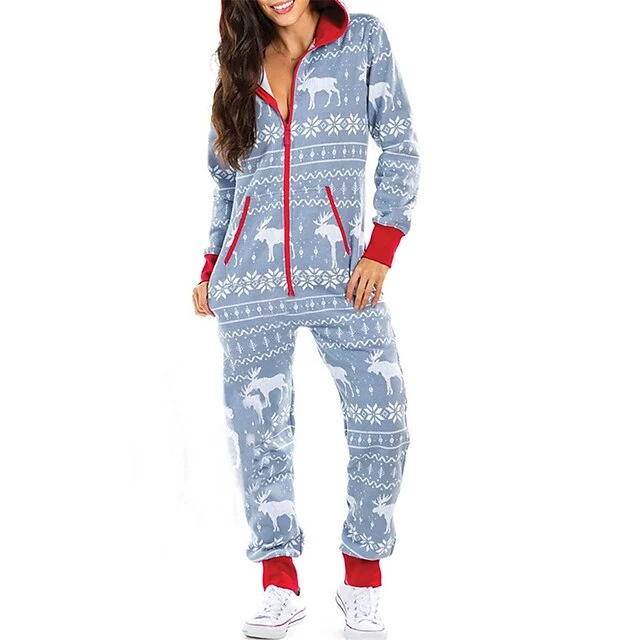 Women's Onesie Pajamas Letter Elk Warm Casual Soft Xmas Home Christmas Daily Cotton Blend Warm Breathable Hoodie Long Sleeve Summer Fall Wine Red 7 Women's Onesie Pajamas Letter Elk Warm Casual Soft Xmas Home Christmas Daily Cotton Blend Warm Breathable Hoodie Long Sleeve Summer Fall Wine Red - Image 7