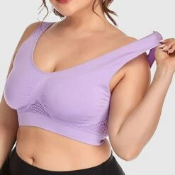 Curve Plus Size Backless Hole Solid Color Casual U Neck Fall Winter Wireless Bras Full Coverage Bra Watermelon Red Bean Paste Purple Black Big Size L XL 2XL 3XL 4XL -Deals The Sexy Bra Store unalan1660284061801