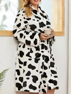 Women's Plus Size Robe Dot Simple Casual Comfort Home Street Going Out Flannel Warm Breathable V Wire Long Sleeve Pocket Summer Fall Lavender Lilac White 15 Women's Plus Size Robe Dot Simple Casual Comfort Home Street Going Out Flannel Warm Breathable V Wire Long Sleeve Pocket Summer Fall Lavender Lilac White -Deals The Sexy Bra Store uogzxc1693986205334