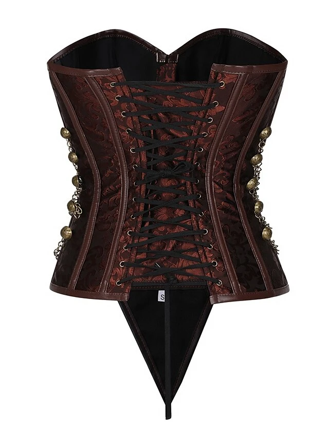 Women's Corsets Halloween Waist Trainer Body Shaper Pure Color Fashion Retro Hot Party Carnival Polyester Breathable Bandeau Sleeveless Adjustable Summer Spring Black Brown 5 Women's Corsets Halloween Waist Trainer Body Shaper Pure Color Fashion Retro Hot Party Carnival Polyester Breathable Bandeau Sleeveless Adjustable Summer Spring Black Brown - Image 5