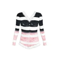 Women's Onesie Christmas Xmas Geometic Snowflake Fashion Plush Comfort Polyester Breathable V Wire Long Sleeve Backless Feather Fall Winter Pink Wine 25 Women's Onesie Christmas Xmas Geometic Snowflake Fashion Plush Comfort Polyester Breathable V Wire Long Sleeve Backless Feather Fall Winter Pink Wine -Deals The Sexy Bra Store upwwck1695281852194