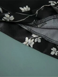 Women's Pajamas Bathrobe Robes Gown Flower Fashion Casual Comfort Home Daily Bed Satin Breathable V Wire Long Sleeve Summer Spring Black -Deals The Sexy Bra Store upyhnb1679049385278