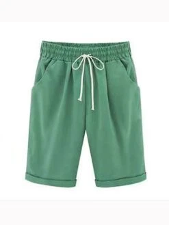 Women's Lounge Shorts Pure Color Elastic Waist With Drawstring Simple Casual Comfort Home Daily Vacation Polyester Breathable Pocket Five-point Pants -Deals The Sexy Bra Store uqublx1684043531665