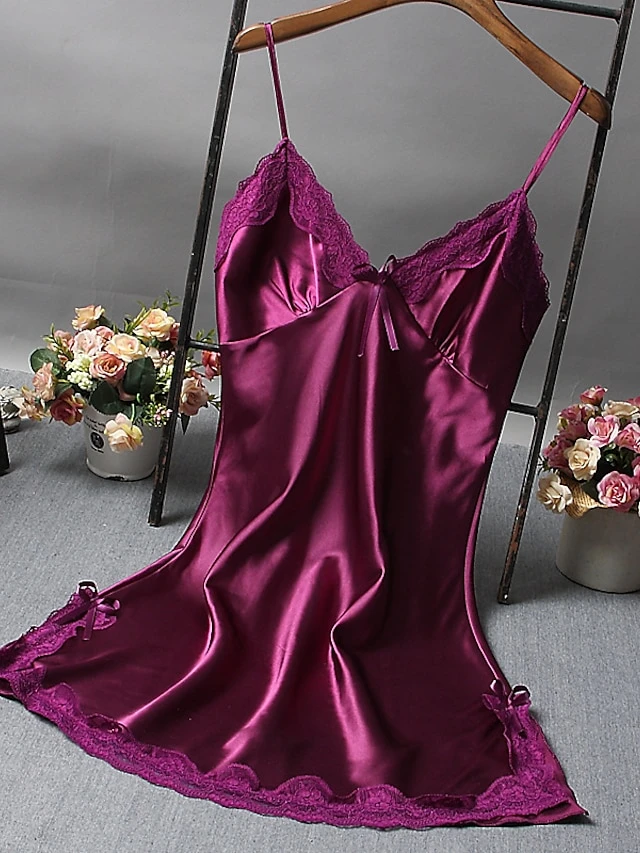 Women's Lace Sexy Lingerie Sexy Bodies Nightwear - Spandex Solid Colored Sexy Lingerie Set Silver / Black / White One-Size 2 Women's Lace Sexy Lingerie Sexy Bodies Nightwear - Spandex Solid Colored Sexy Lingerie Set Silver / Black / White One-Size - Image 2