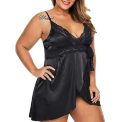 Women's Plus Size Sexy Bodies Chemises & Negligees Pure Color Lovers Hot Home Bed Valentine's Day Satin Breathable Straps Sleeveless Backless Summer Spring Black Red -Deals The Sexy Bra Store urixry1692602377259