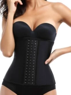 Corset Women's Corsets Prom Party & Evening Club Black Sexy Underbust Corset Hook & Eye Backless Tummy Control Pure Color Fall Winter