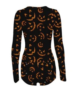 Women's Pajamas Onesie Cat Pumpkin Retro Gothic Punk & Gothic Carnival Halloween Polyester Breathable Crew Neck Long Sleeve Fall Winter Black White -Deals The Sexy Bra Store usavql1692257130148