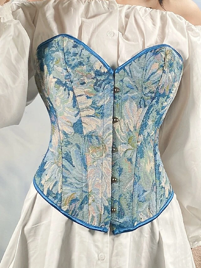 Women's Shapewear Waist Trainer Body Shaper Flower Fashion Retro Hot Party Halloween Masquerade Polyester Breathable Bandeau Sleeveless Adjustable Summer Spring Sunflower Black 3 Women's Shapewear Waist Trainer Body Shaper Flower Fashion Retro Hot Party Halloween Masquerade Polyester Breathable Bandeau Sleeveless Adjustable Summer Spring Sunflower Black - Image 3