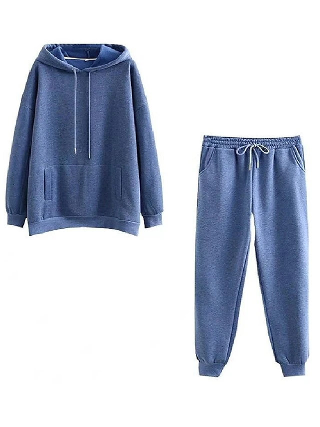 Women's Loungewear Sets Pure Color Warm Fashion Sport Street Daily Going Out Polyester Comfort Warm Hoodie Pocket Fall Winter Black White 11 Women's Loungewear Sets Pure Color Warm Fashion Sport Street Daily Going Out Polyester Comfort Warm Hoodie Pocket Fall Winter Black White - Image 11