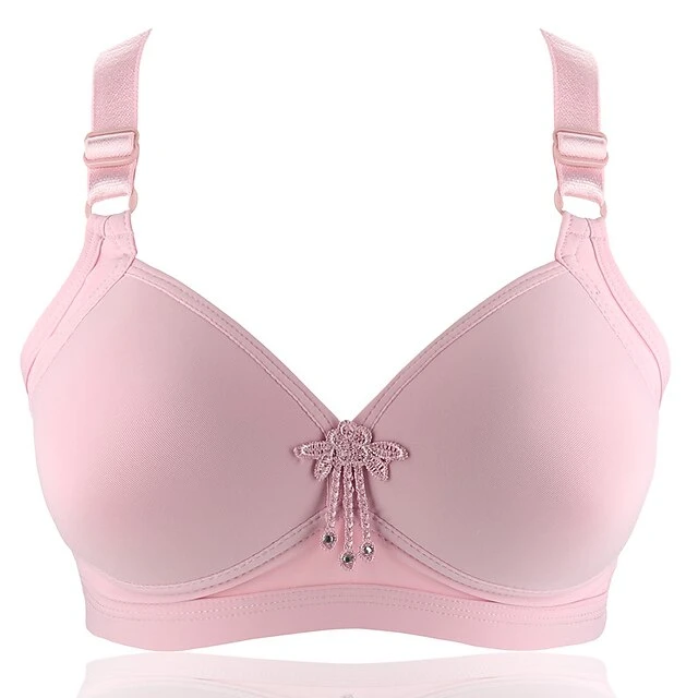 Women's Push Up Bras Wireless Bras Full Coverage Pure Color Hook & Eye Cotton 1PC Black Purple / Plus Size 6 Women's Push Up Bras Wireless Bras Full Coverage Pure Color Hook & Eye Cotton 1PC Black Purple / Plus Size - Image 6