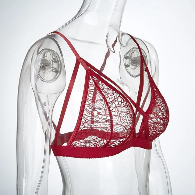 Women's Wireless Bras 3/4 Cup Solid Colored Pure Color Hook & Eye Xmas Christmas Polyester Sexy 1PC Black Wine 3 Women's Wireless Bras 3/4 Cup Solid Colored Pure Color Hook & Eye Xmas Christmas Polyester Sexy 1PC Black Wine - Image 3