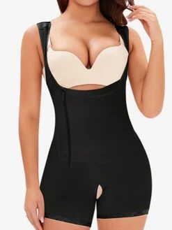 Corset Women's Bodysuits Shapewears Office Prom Party & Evening Club Black Beige Sport Sexy Breathable Buckle Zipper Tummy Control Push Up Front Close Pure Color Summer Spring