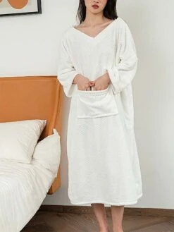 Women's Waffle Knit Wearable Blanket Pajamas Loungewear Solid Fashion Simple Casual Home Daily BedWarm Pullover Long Sleeve Fall Winter Light Pink White 9 Women's Waffle Knit Wearable Blanket Pajamas Loungewear Solid Fashion Simple Casual Home Daily BedWarm Pullover Long Sleeve Fall Winter Light Pink White -Deals The Sexy Bra Store vboaum1695629077724