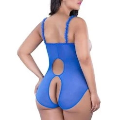 Women's Plus Size Bodysuits Teddies & Bodysuits Geometic Undergarments Bed Lace Short Sleeve Winter Fall Black Blue -Deals The Sexy Bra Store vbreuh1639552590276
