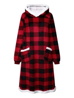 Oversized Wearable Blanket Christmas Flannel Thick Soft Warm Long Hoodie Blanket Big Hooded Sweatshirt Hoodie Blanket For Adults Women Girls Teenagers Teens Men Black -Deals The Sexy Bra Store vehfdp1667817489504