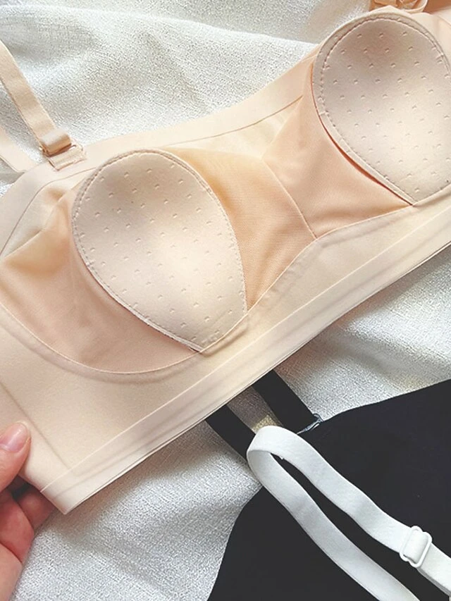 Women's Wireless Bras Padded Bras Detachable Straps Full Coverage Scoop Neck Breathable Push Up Pure Color Hook & Eye Date Casual Daily Nylon Sexy 1PC White Black / Bras & Bralettes / 1 PC 9 Women's Wireless Bras Padded Bras Detachable Straps Full Coverage Scoop Neck Breathable Push Up Pure Color Hook & Eye Date Casual Daily Nylon Sexy 1PC White Black / Bras & Bralettes / 1 PC - Image 9